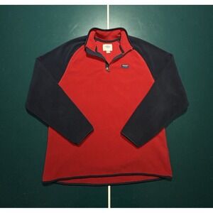Vintage Old Navy Fleece 1/4 Zip Pullover Sweatshirt Men's XL Red Blue Y2K